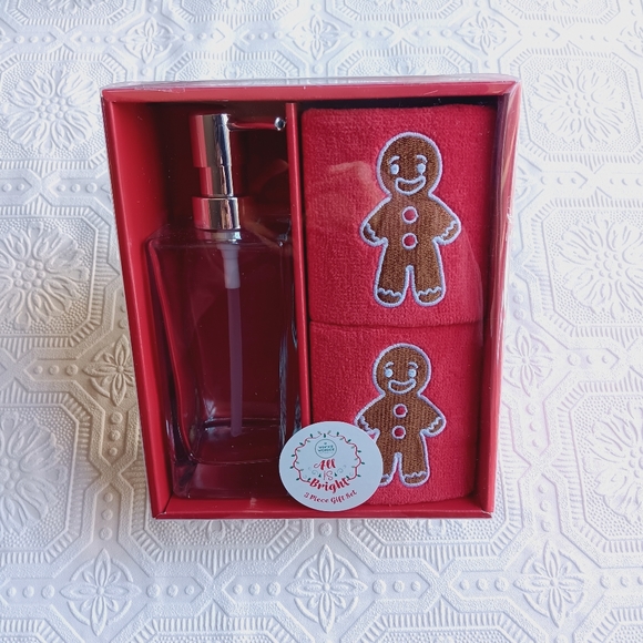 Bath Christmas Gingerbread Man Bathroom Set 3 Pc Poshmark